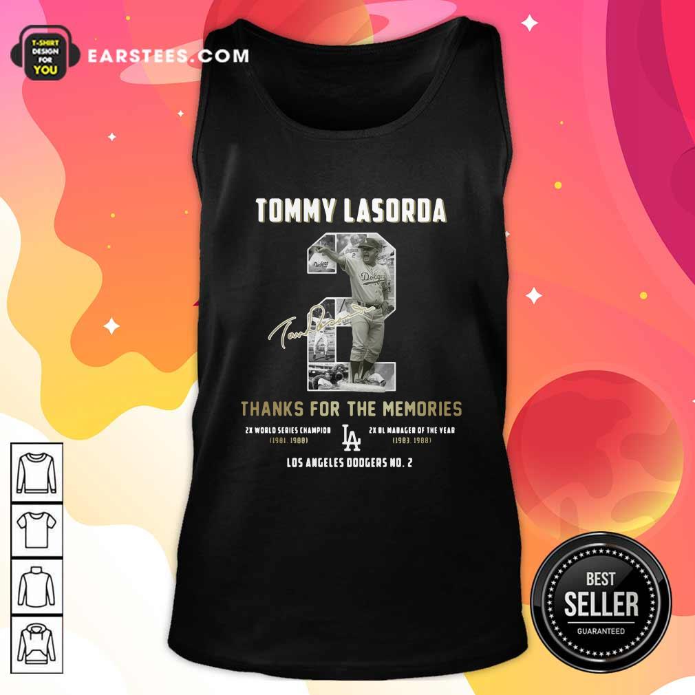 Official Tommy Lasorda 2 Thank You For The Memories Signature Shirt - Image 4