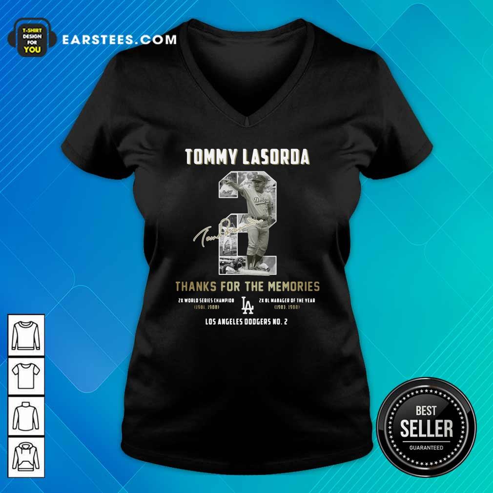 Official Tommy Lasorda 2 Thank You For The Memories Signature Shirt - Image 3