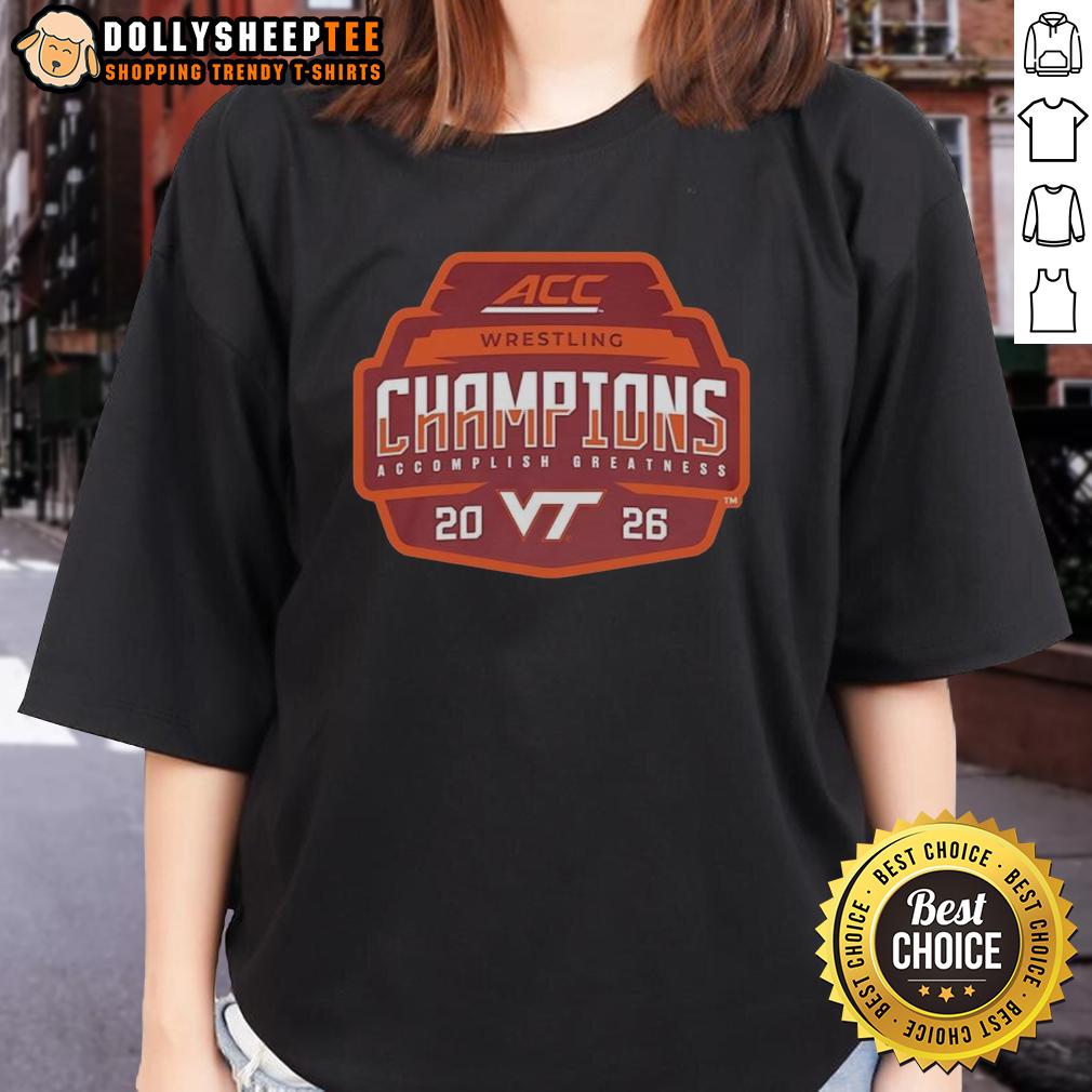 Awesome Virginia Tech Hokies 2026 ACC Men's Wrestling Tournament Champions T-Shirt - Image 4