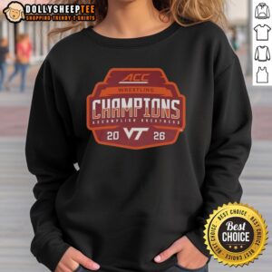 Alternative view of Awesome Virginia Tech Hokies 2026 ACC Men's Wrestling Tournament Champions T-Shirt