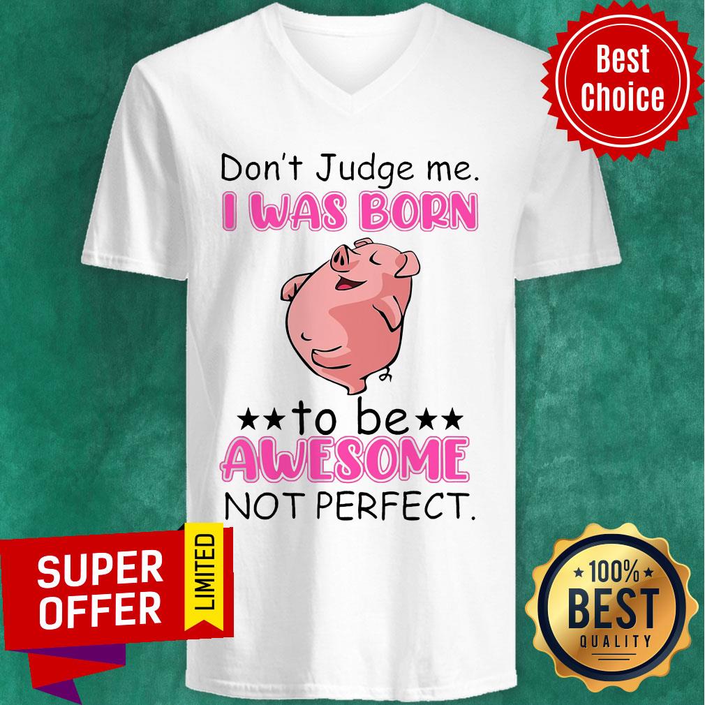 Don't Judge Me I Was Born To Be Awesome Not Perfect Pig Shirt - Image 4