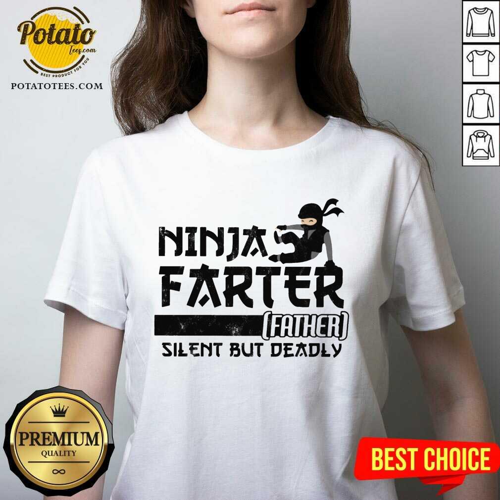 Ninja Farter Father Silent But Deadly White Shirt - Image 2