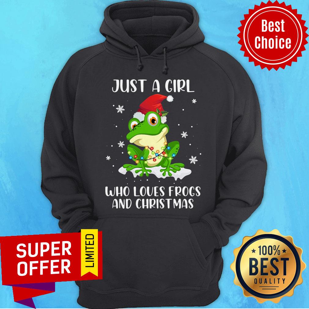 Nice Just A Girl Who Loves Frogs And Christmas Shirt - Image 2