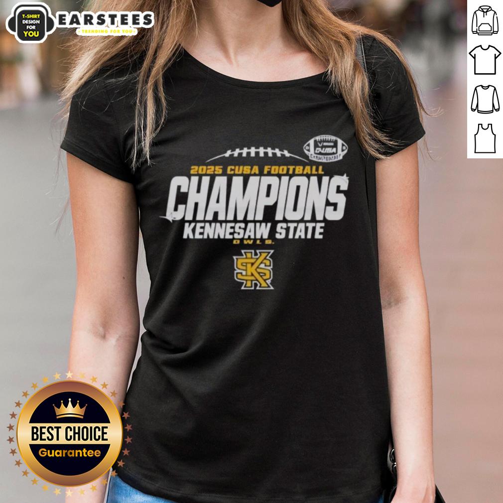 Good Kennesaw State Owls C-USA Champs 2025 Football Locker Room T-Shirt - Image 3