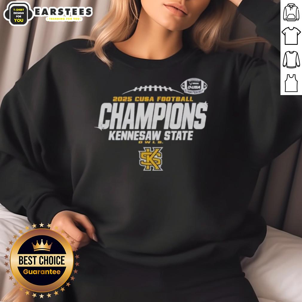 Good Kennesaw State Owls C-USA Champs 2025 Football Locker Room T-Shirt - Image 5