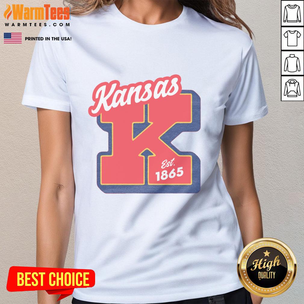 Official Kansas Est 1865 Heather Red T-Shirt - Image 3