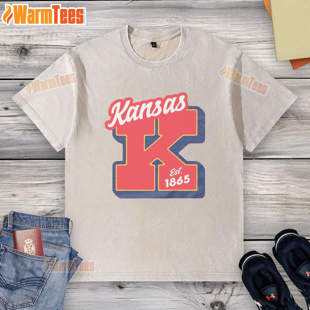 Official Kansas Est 1865 Heather Red T-Shirt - Image 6
