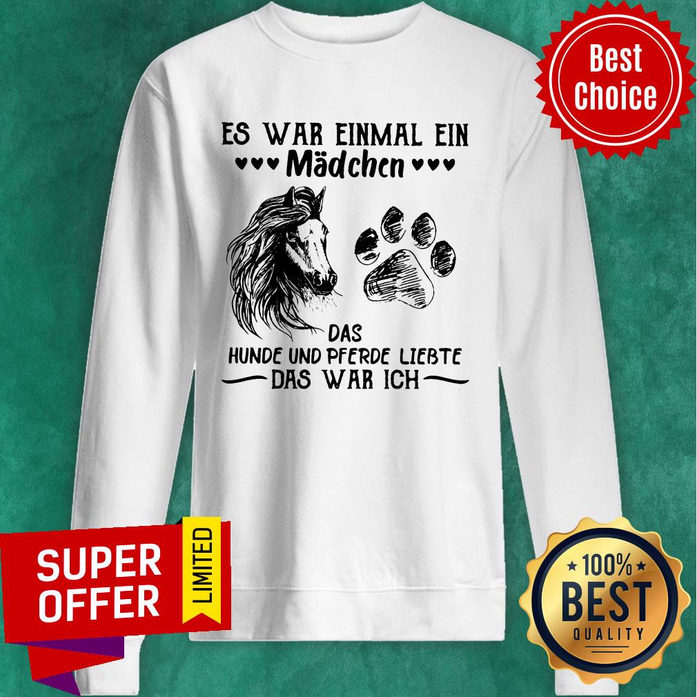 Horse And Paw Dog Es War Einmal Ein Madchen Das Hunde Und Pferde Liebte Shirt - Image 5