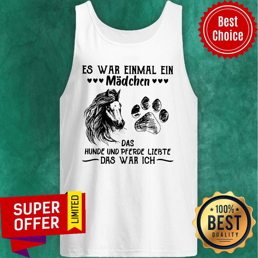 Horse And Paw Dog Es War Einmal Ein Madchen Das Hunde Und Pferde Liebte Shirt - Image 4