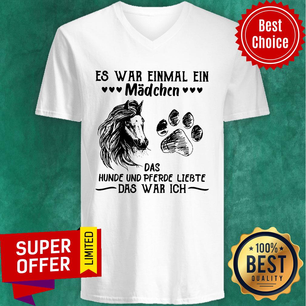 Horse And Paw Dog Es War Einmal Ein Madchen Das Hunde Und Pferde Liebte Shirt - Image 3