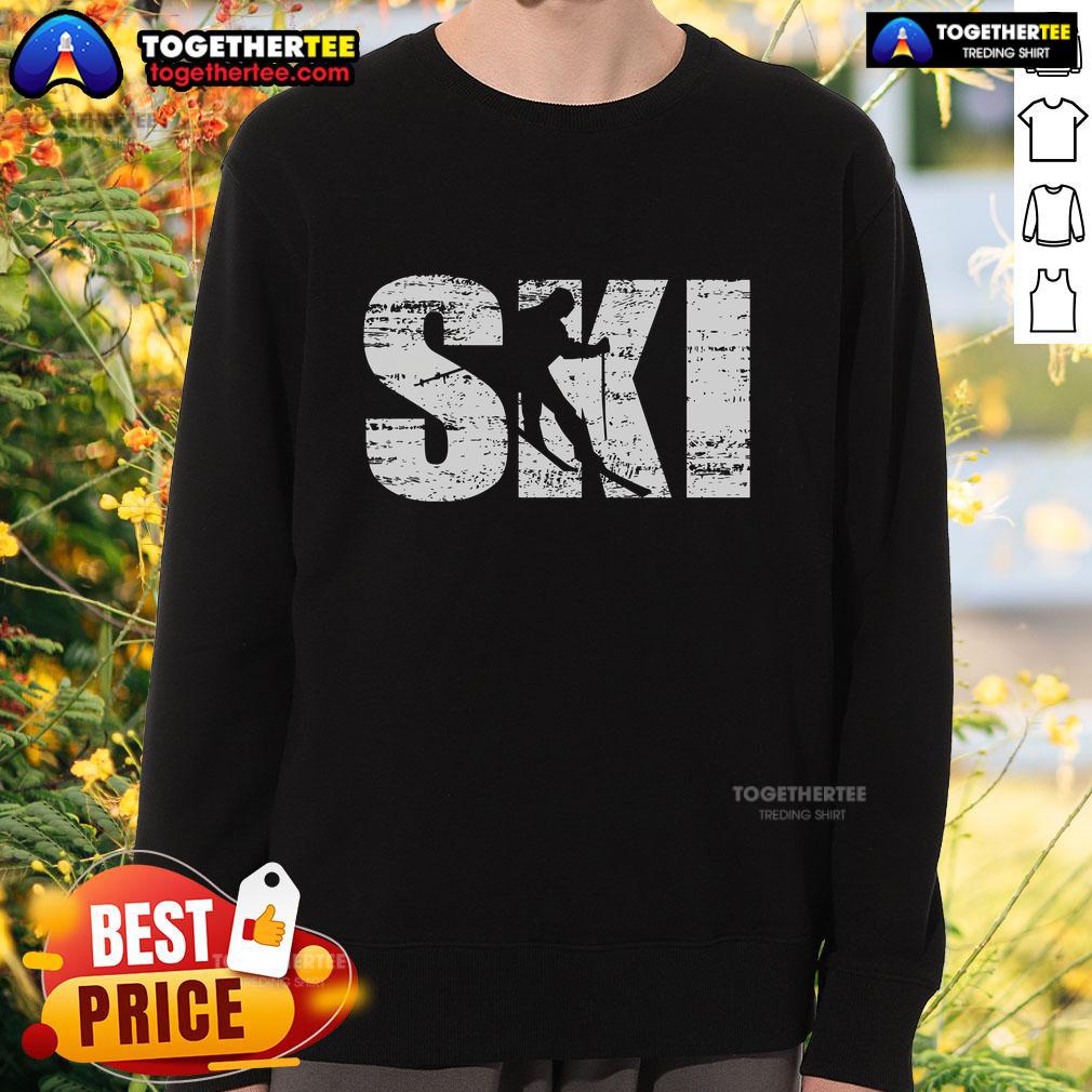 Original Distressed Ski Skiing T-Shirt - Image 5
