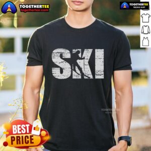 Original Distressed Ski Skiing T-Shirt