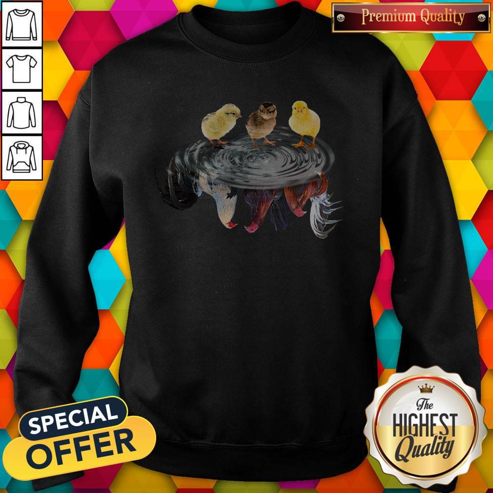 Funny Chicken Water Reflection Shirt - Image 5