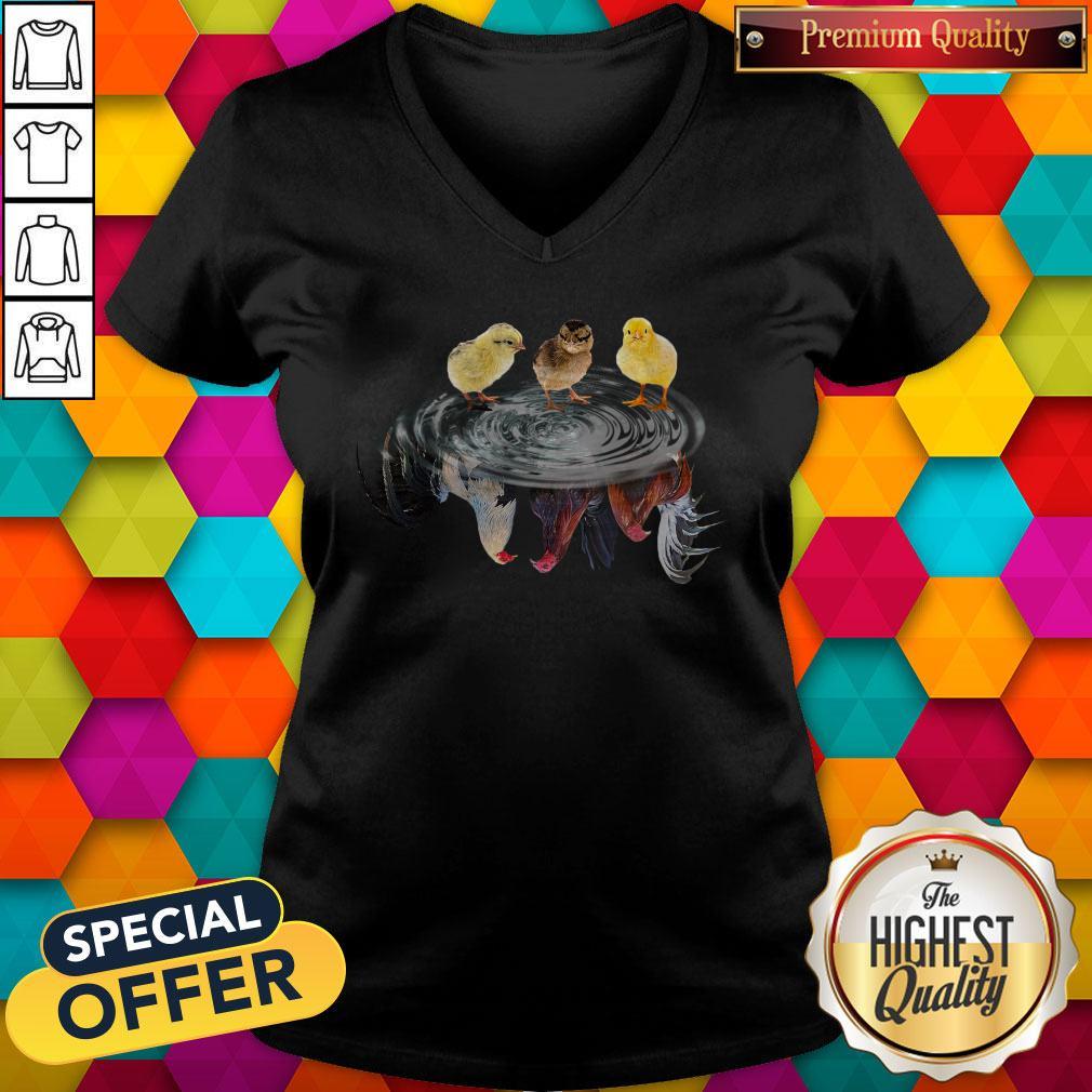 Funny Chicken Water Reflection Shirt - Image 3