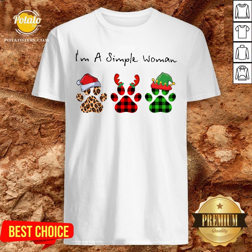 Great Plaid Paw Santa I’m A Simple Woman Christmas Shirt