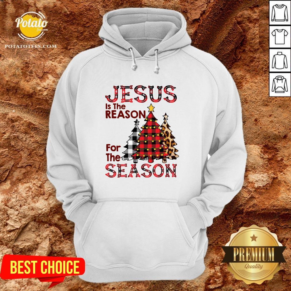 Hot Plaid Jesus Is The Reason For The Season Pine Christmas Shirt - Image 5