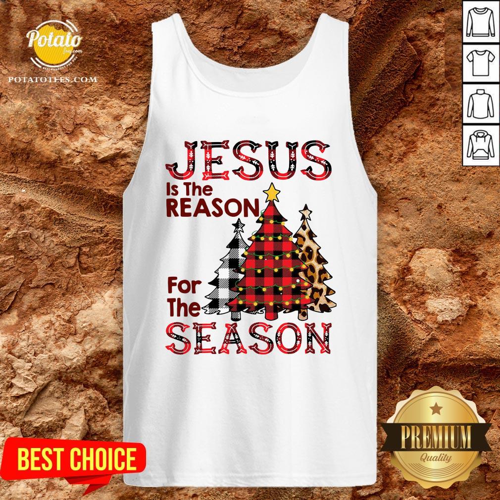 Hot Plaid Jesus Is The Reason For The Season Pine Christmas Shirt - Image 3