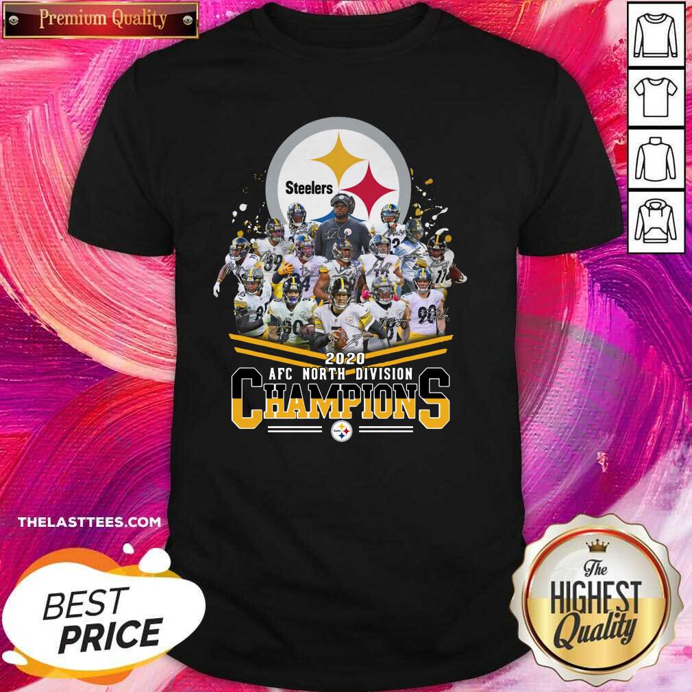 Nice Pittsburgh Steelers 2020 AFC North Division Champion Signatures Shirt
