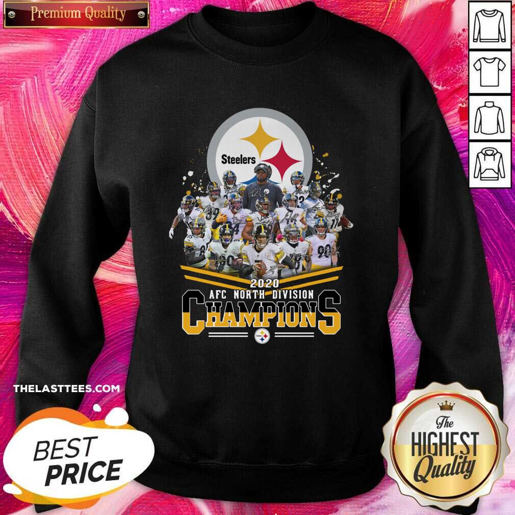 Nice Pittsburgh Steelers 2020 AFC North Division Champion Signatures Shirt - Image 4