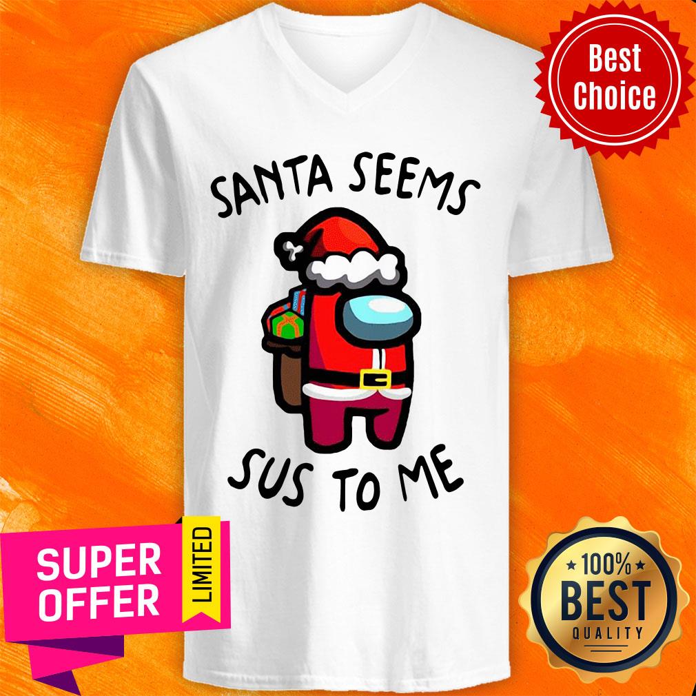Premium Santa Seems Sus To Me Christmas Shirt - Image 3