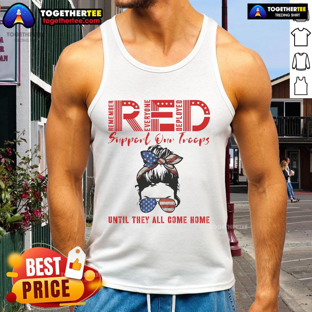Official On Friday We Wear Red Friday Military Support Troops Us Flag T-Shirt - Image 4