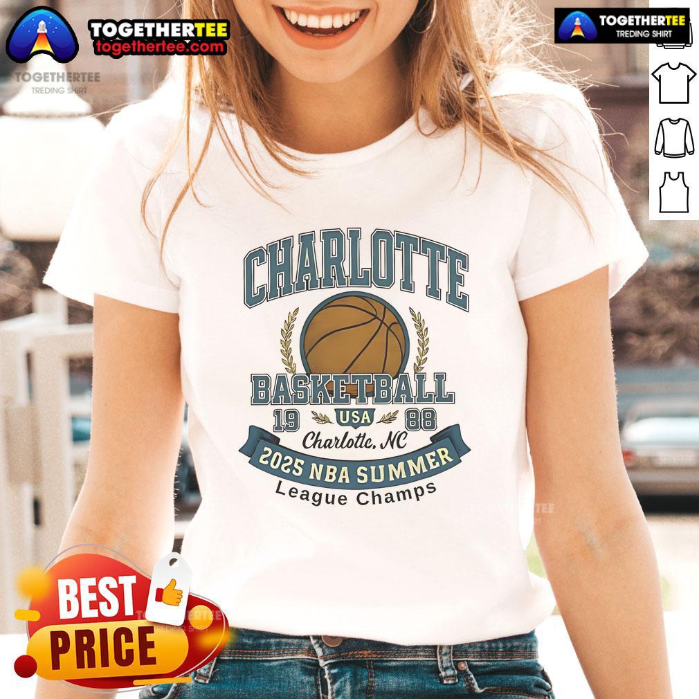 Premium Charlotte Hornets Basketball 2025 Summer League Champs T-Shirt - Image 3