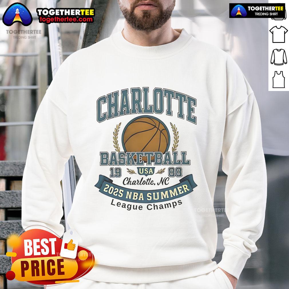 Premium Charlotte Hornets Basketball 2025 Summer League Champs T-Shirt - Image 5