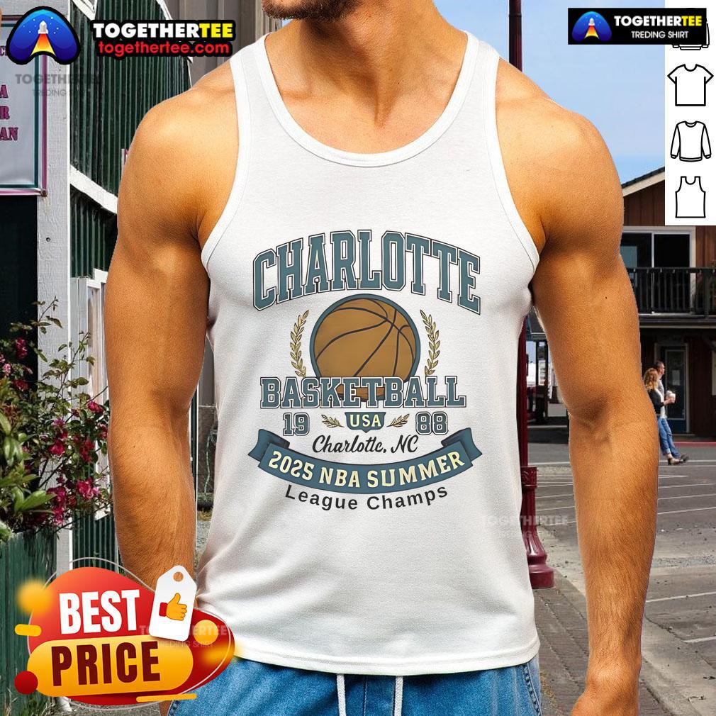 Premium Charlotte Hornets Basketball 2025 Summer League Champs T-Shirt - Image 4