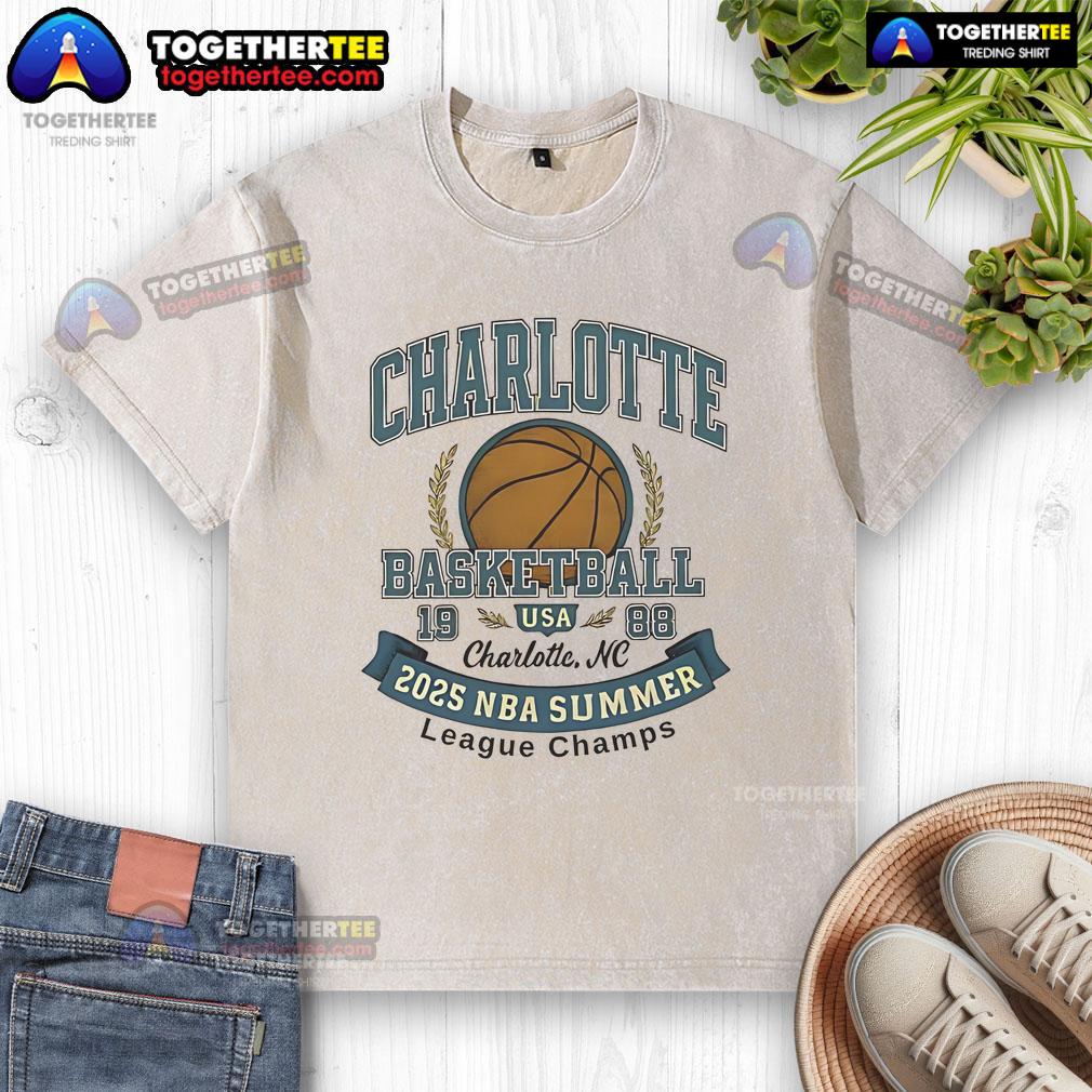 Premium Charlotte Hornets Basketball 2025 Summer League Champs T-Shirt - Image 6