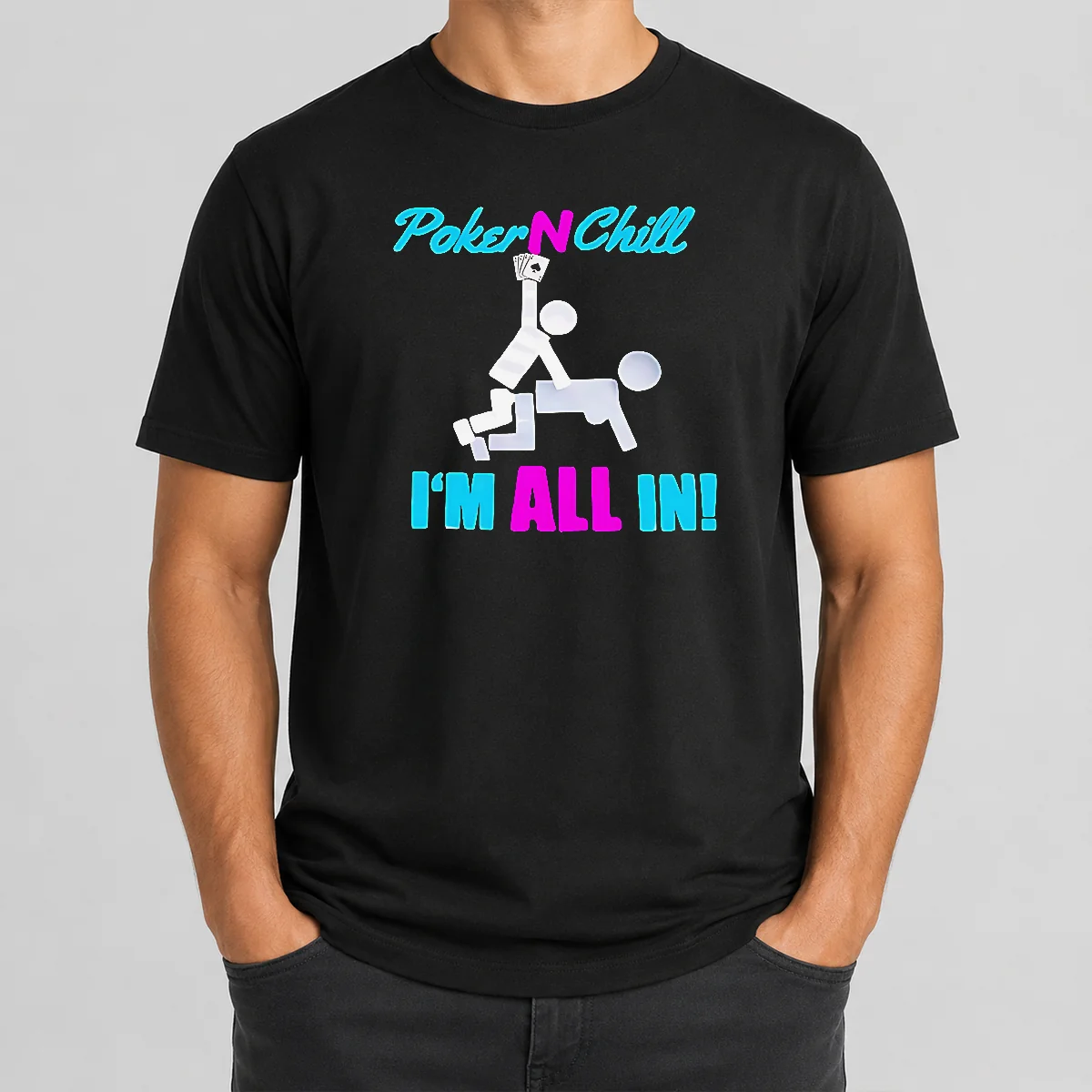 Hot Original Poker N Chill I Am All In Couple Playing Cards Humor Shirt
