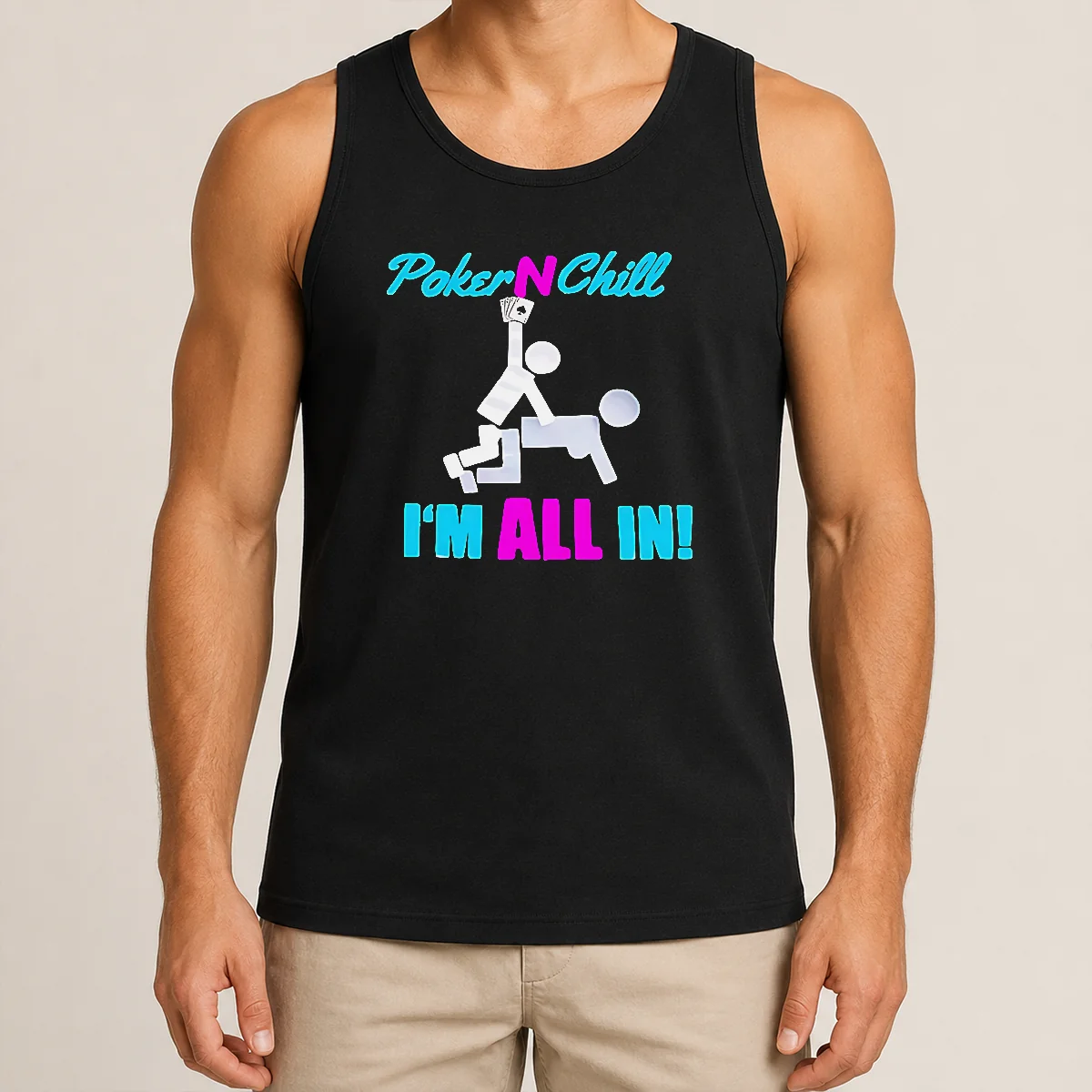 Hot Original Poker N Chill I Am All In Couple Playing Cards Humor Shirt - Image 3