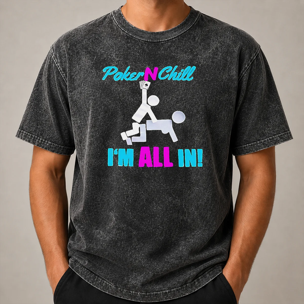 Hot Original Poker N Chill I Am All In Couple Playing Cards Humor Shirt - Image 8