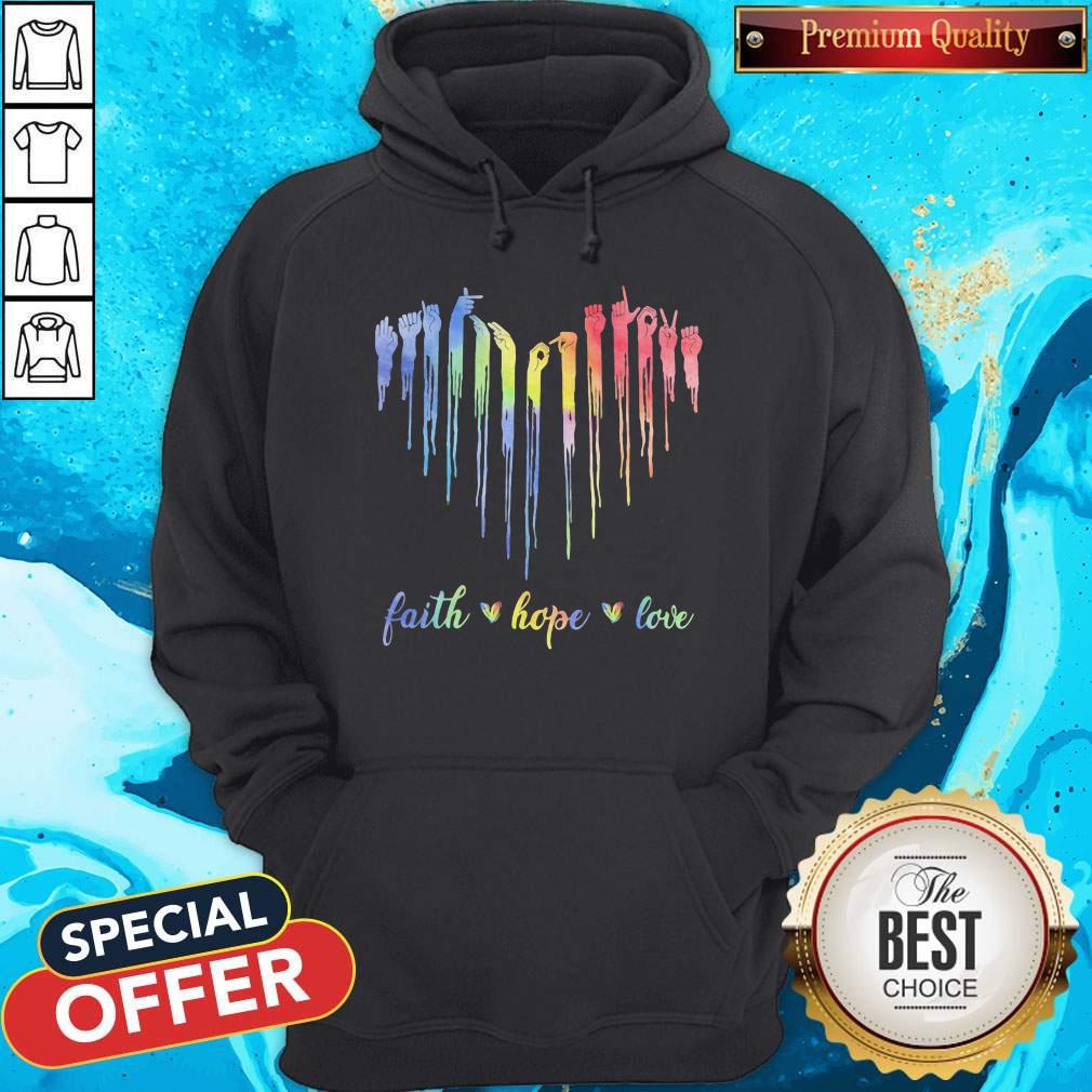 Official Faith Hope Love American Sign Langaege Shirt - Image 3