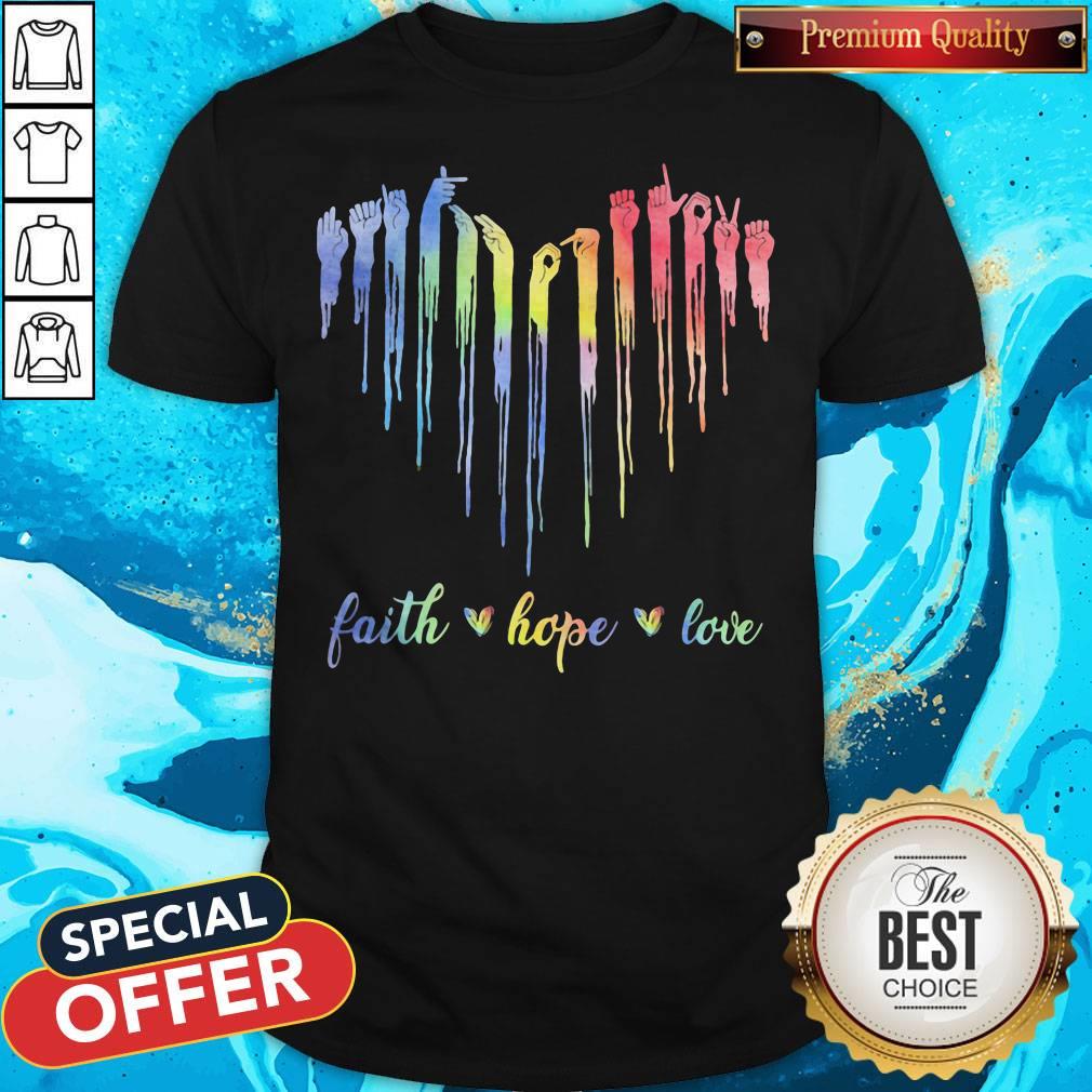 Official Faith Hope Love American Sign Langaege Shirt
