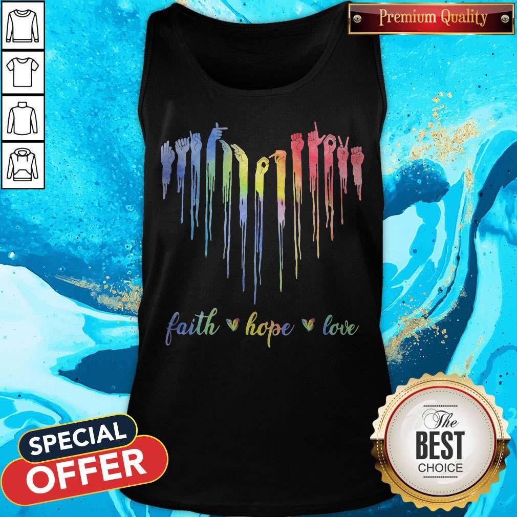 Official Faith Hope Love American Sign Langaege Shirt - Image 5