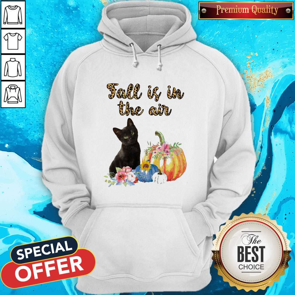 Official Fall Is In The Air Cat Pumpkin Flower Shirt - Image 3