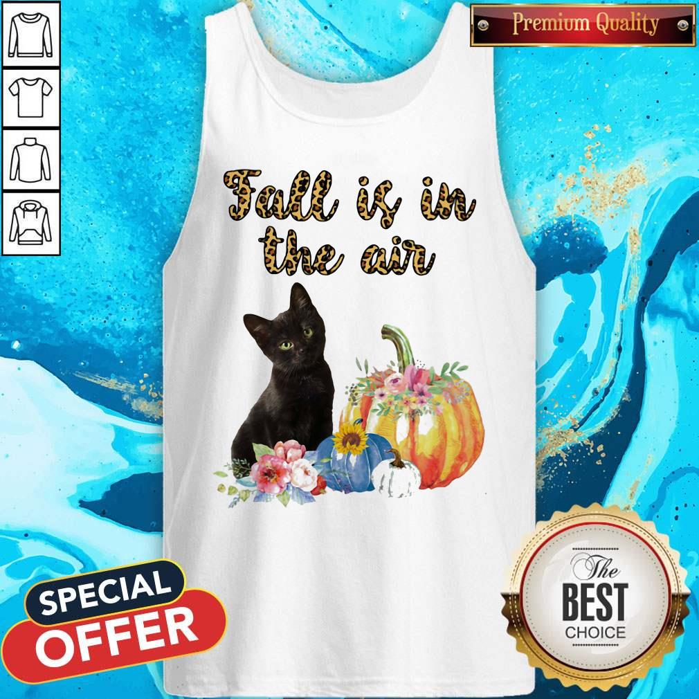 Official Fall Is In The Air Cat Pumpkin Flower Shirt - Image 5