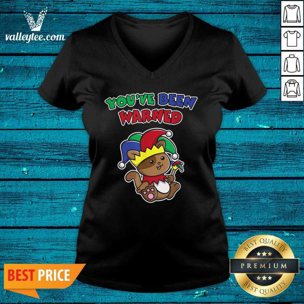 Beautiful You’ve Been Warned April Fool’s Funny Cat Jester Prankster Shirt - Image 5