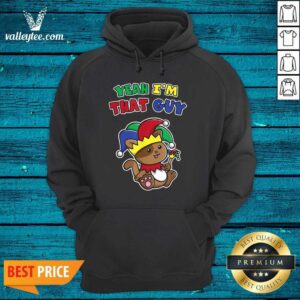 Alternative view of Funny Yeah Im That Guy April Fools Warning Cat Jester Prankster Shirt