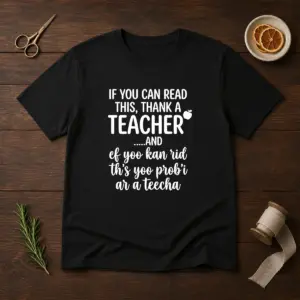 Hot If You Can Read This Thank A Teacher And Ef Yoo Kan Rid Ths Yoo Probi Ar A Teecha Shirt