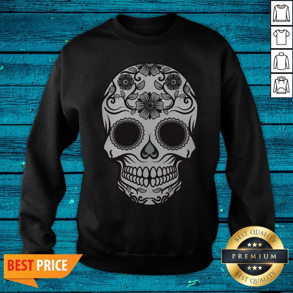 Candy Skull In Black And White Simple Shirt - Image 2