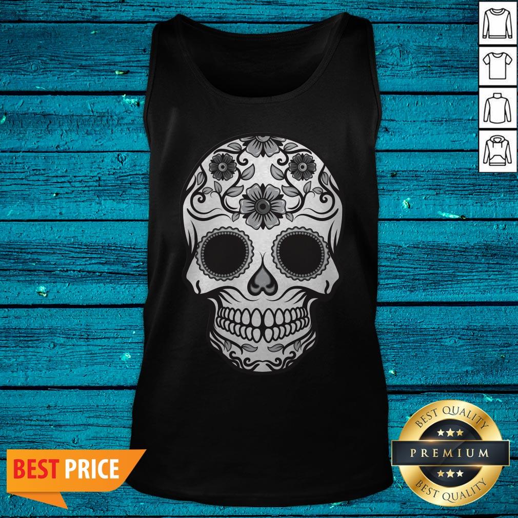 Candy Skull In Black And White Simple Shirt - Image 5