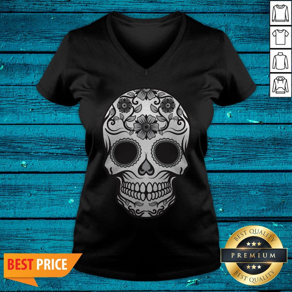 Candy Skull In Black And White Simple Shirt - Image 4