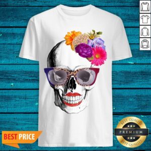 Modern Lady Skull Flower Dia De Los Muertos T-Shirt