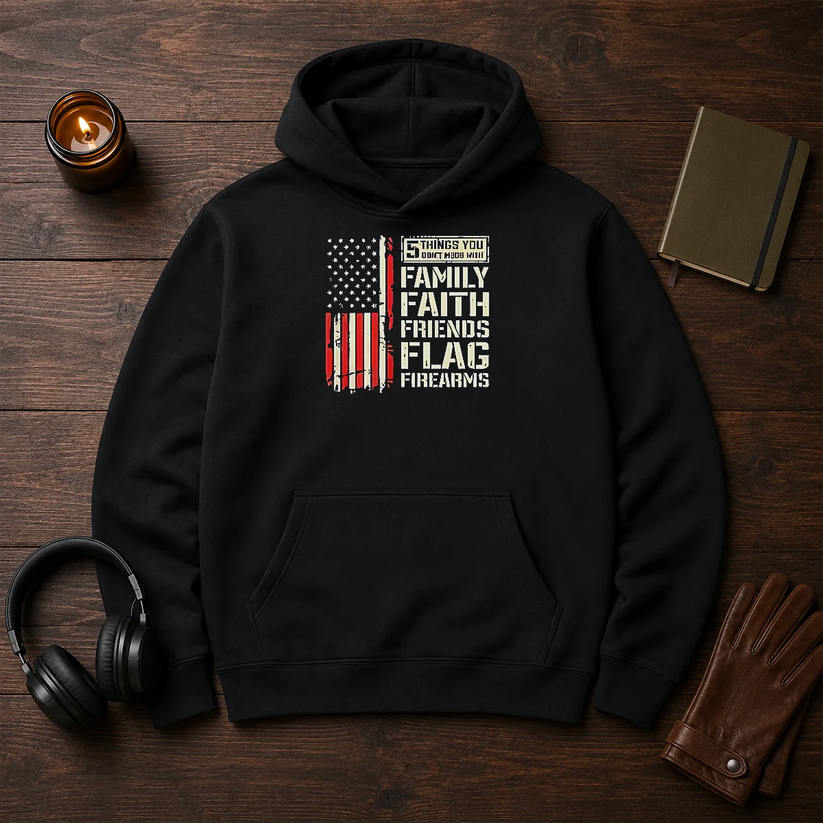 Premium 5 Things You Don'T Mess With Family Faith Friends Flag Firearms Shirt - Image 5