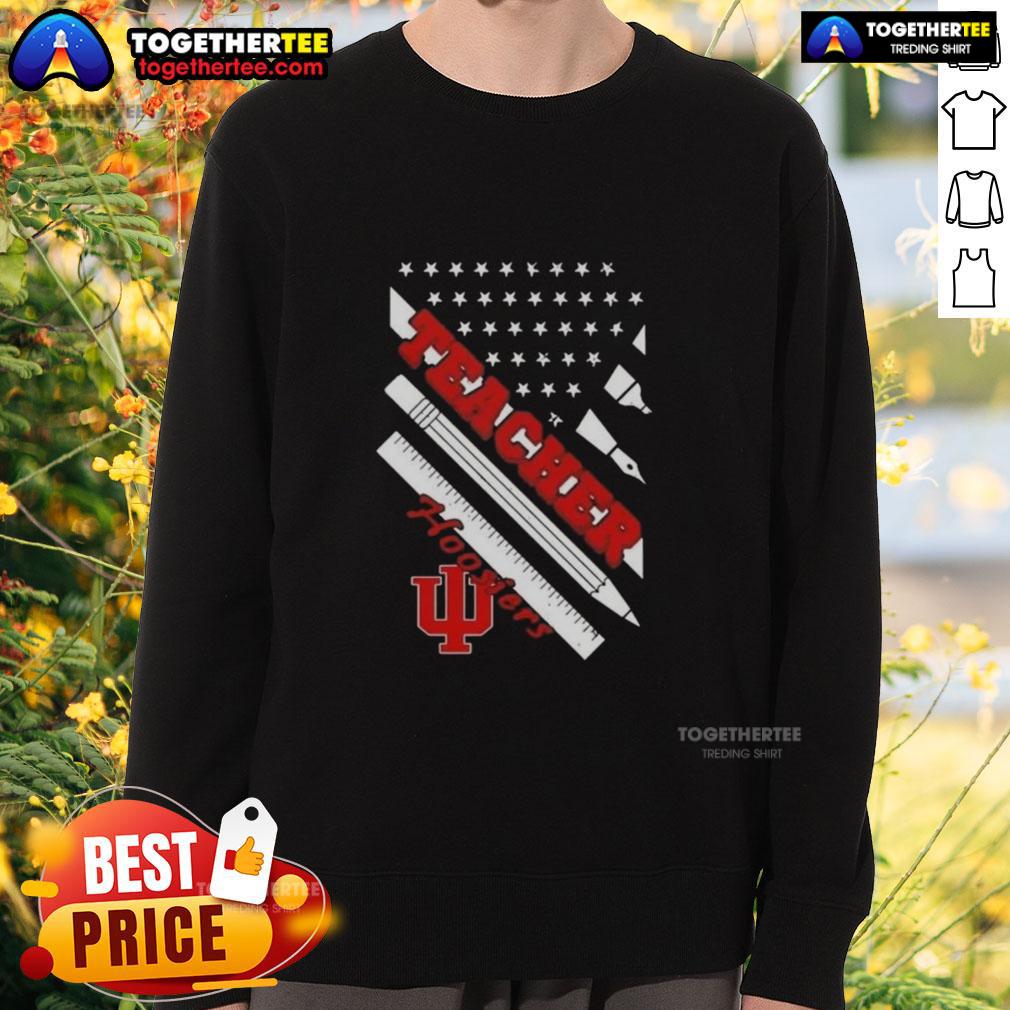 Premium Indiana Hoosiers X Teacher American Flag T-Shirt - Image 5