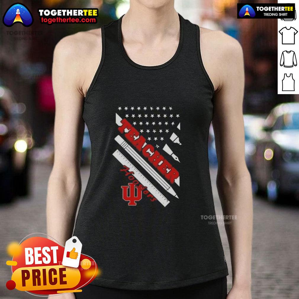 Premium Indiana Hoosiers X Teacher American Flag T-Shirt - Image 4