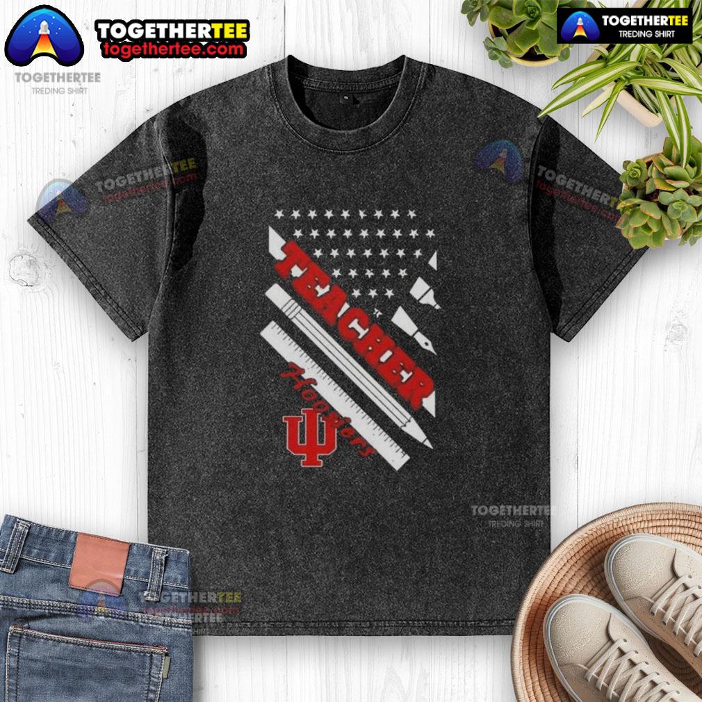 Premium Indiana Hoosiers X Teacher American Flag T-Shirt - Image 6