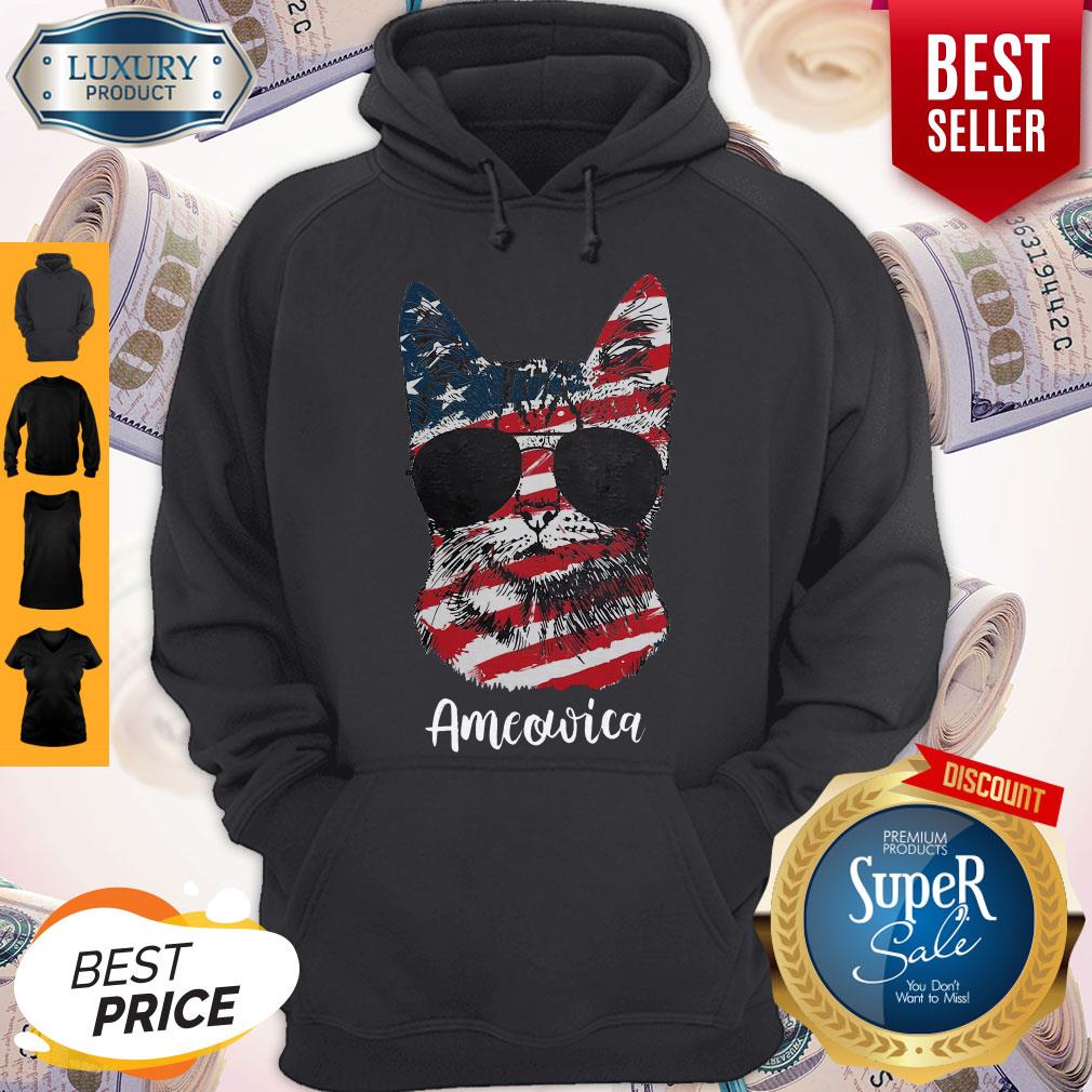 Good Ameowica Cat American Flag Shirt - Image 2