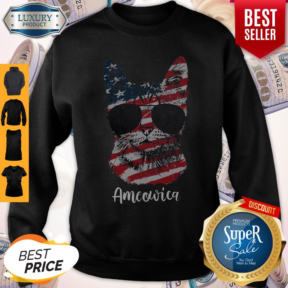Good Ameowica Cat American Flag Shirt - Image 5